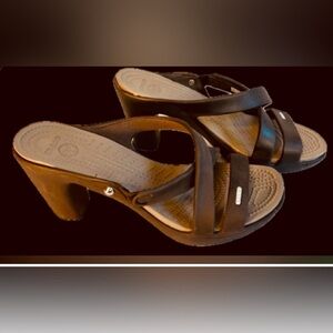 CROCS Brown Women's Heeled Sandals